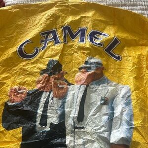 Camel Yellow Graphic Windbreaker Jacket - Men free camel tin